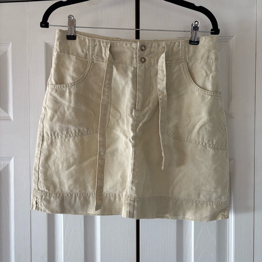 Athleta Linen Skirt with Tie Waist
